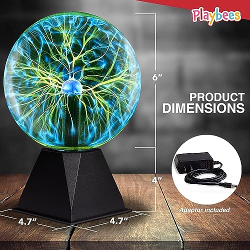Colorful 7 Inch Plasma Ball with Tesla Coil for Parties and Decorations - Green